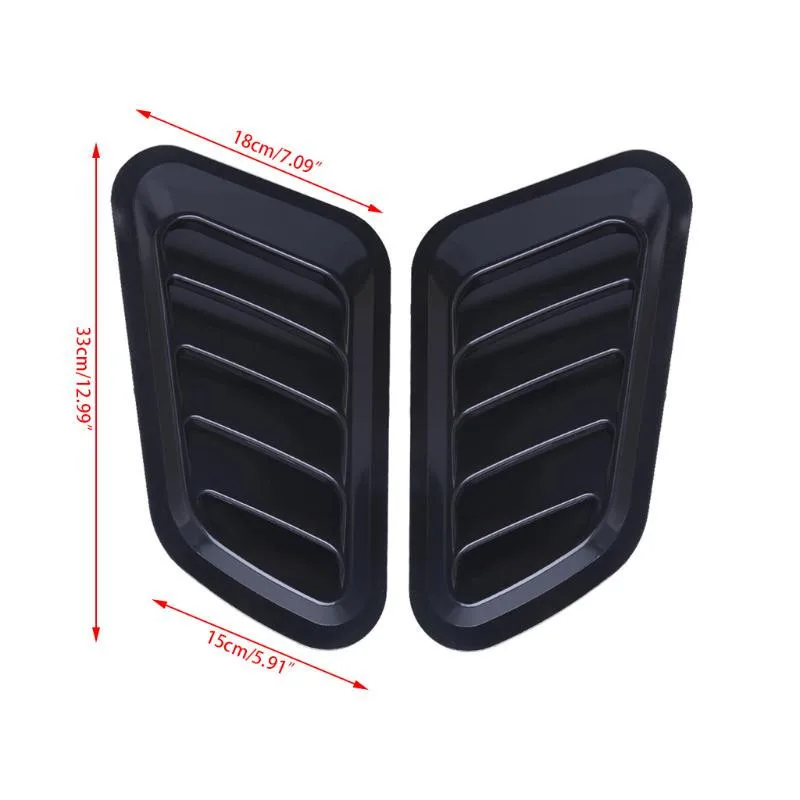 Car Universal Vent Side Vent Hood Air Outlet Decorative Vents Carbon Fiber False Vent Hood Vehicle Auto Decorative Sticker 2PCS