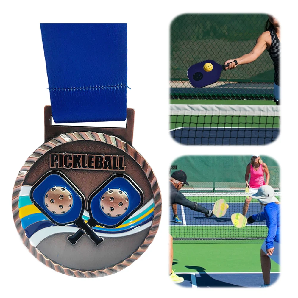 

Медаль для пиклбола 6,8 см: золотая/серебряная/бронзовая с лентой на шею, наградные медали из цинкового сплава для игр и мероприятий