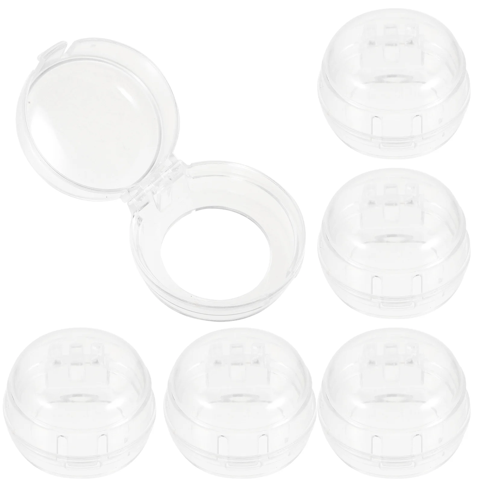 6 Pcs Transparent Safety Covers for Oven Burner Gas Stove Knob Child Proof Easy Install Fits Most Circular Buttons Household