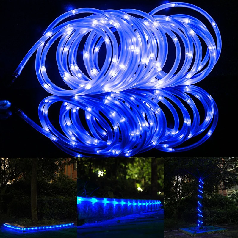Outdoor LED String Lights Solar Tube Rope Led Light for Garden Lawn Tree Yard Fence Pathway Fairy Light Strings Christmas Decor