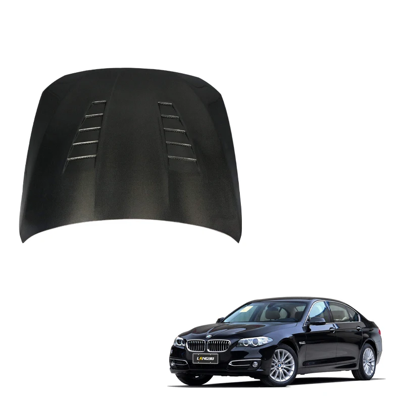 

Modification Langyu 11-17 Car Accessories Front Bonnet Carbon Fiber Engine Cover Upgrade V Style for 5 Series F10 Engine Hoo