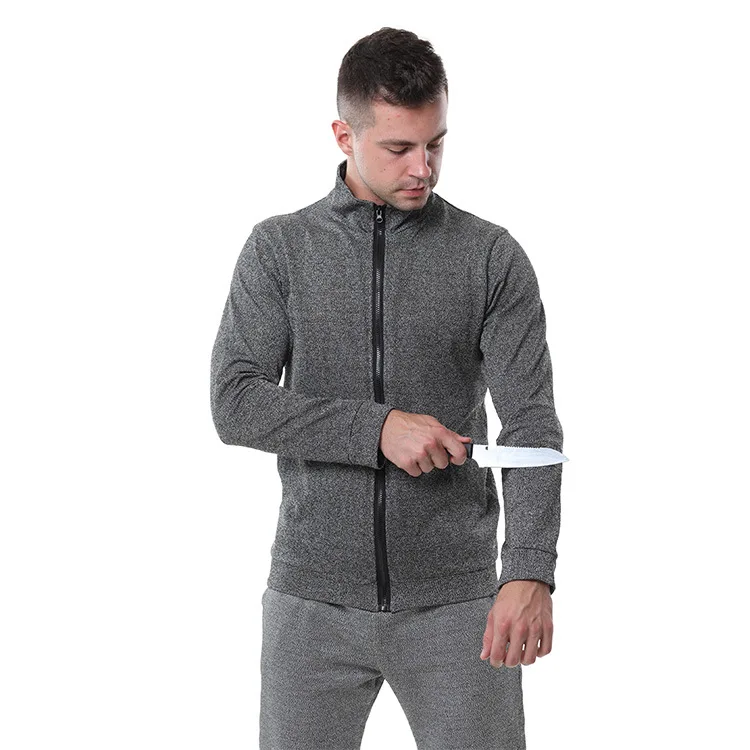 Self-defense Stab-proof And Cut-proof Single-sided knitted Jacket Zipper Stealth Fbi Security Grade 5 Anti-cut