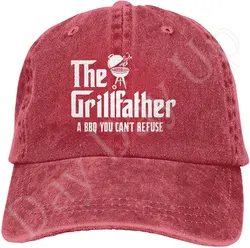 Grillfather BBQ Grill Trucker Hat Cap Baseball Hats Dad Adjustable Cowboy Unisex Denim Trucker Adult Vintage Cotton Men Women