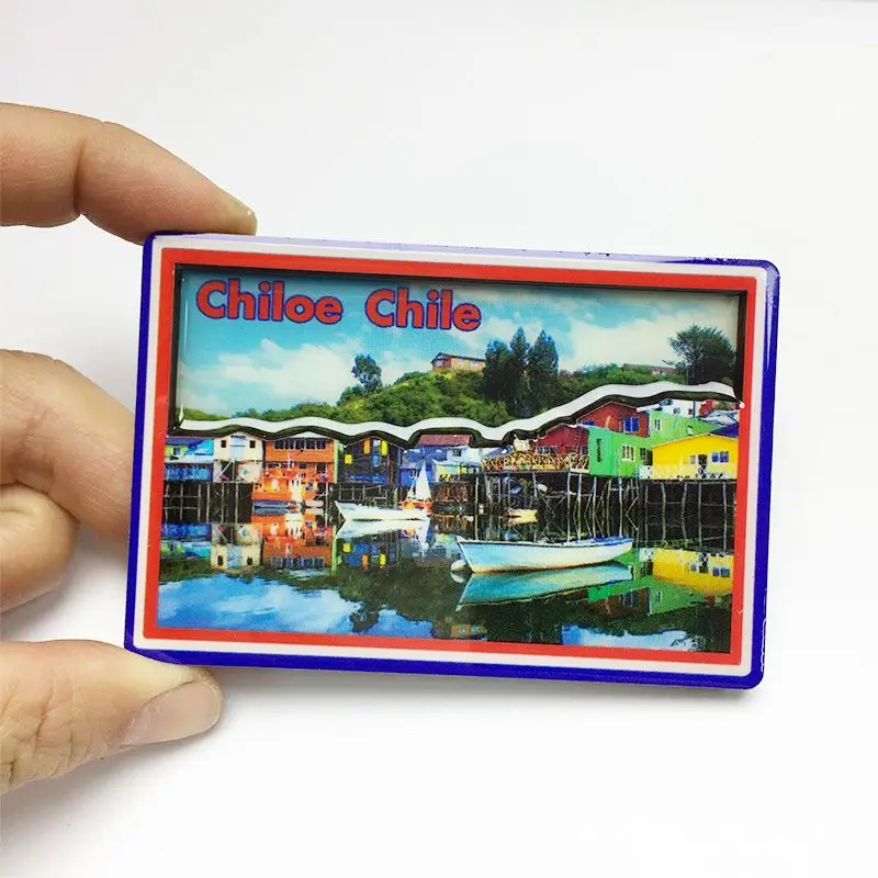 

Chile Chiloé Island Wooden High-Rise House Landscape Magnetic Fridge Magnet Travel Souvenir Unique Hot-Selling Craft