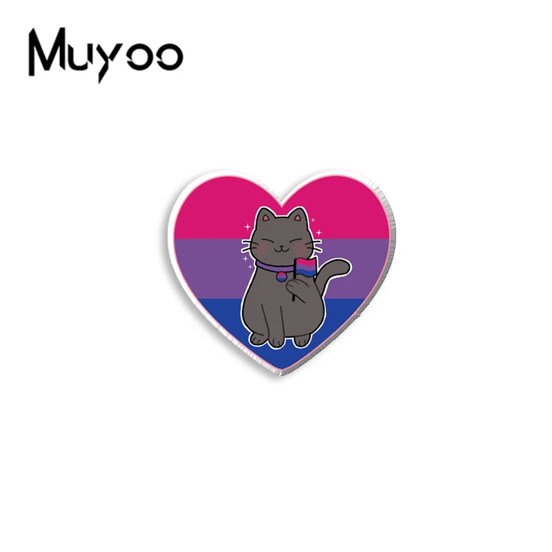 2025 وصول جديد فخر قوس قزح الملونة القط الايبوكسي الحرفية مجوهرات الاكريليك التلبيب دبابيس