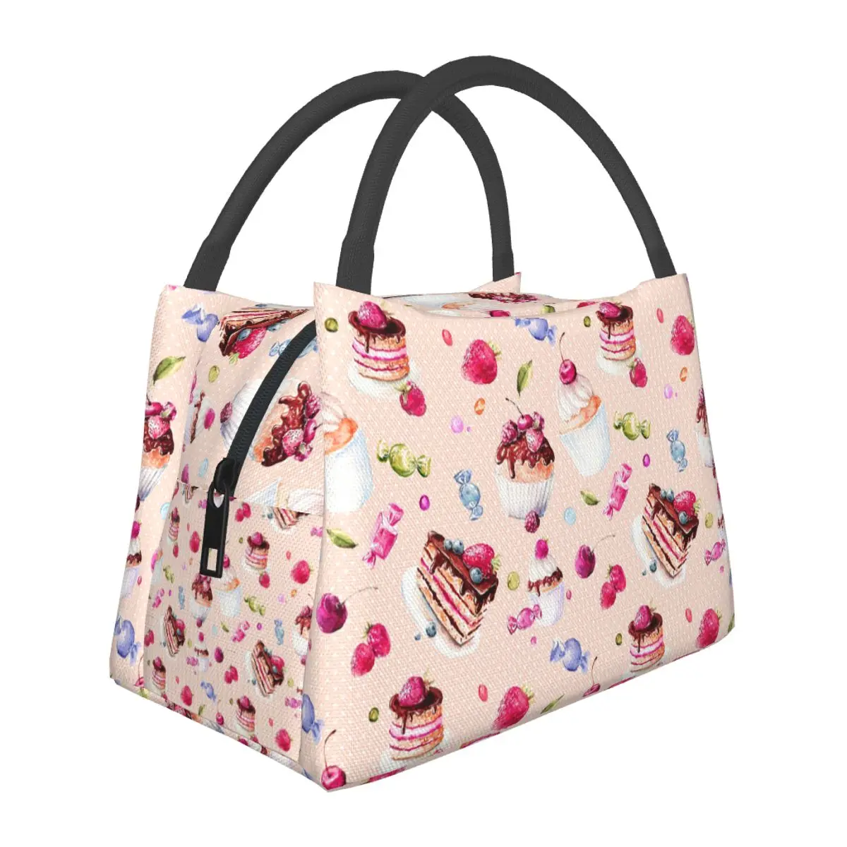 Candy Cake Sweet Lunch Bags Insulated Bento Box Resuable Lunch Tote Picnic Bags Cooler Thermal Bag for Woman Kids School