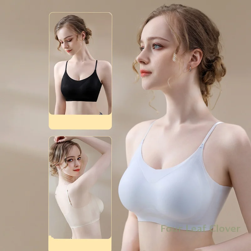 

1 X бюстгальтер высокого качества из полиэстера, летний тонкий дышащий бесшовный жилет из ледяного шелка без стального кольца, жилет, нижнее белье