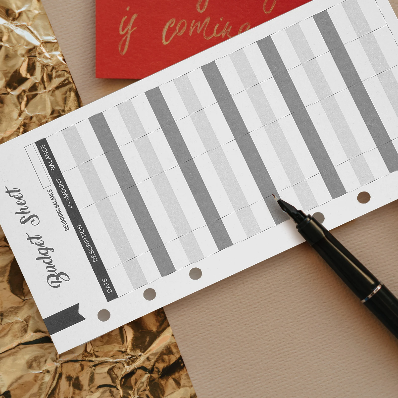 

60Pcs Budget Planner Inserts Practical Portable Daily Budget Sheets