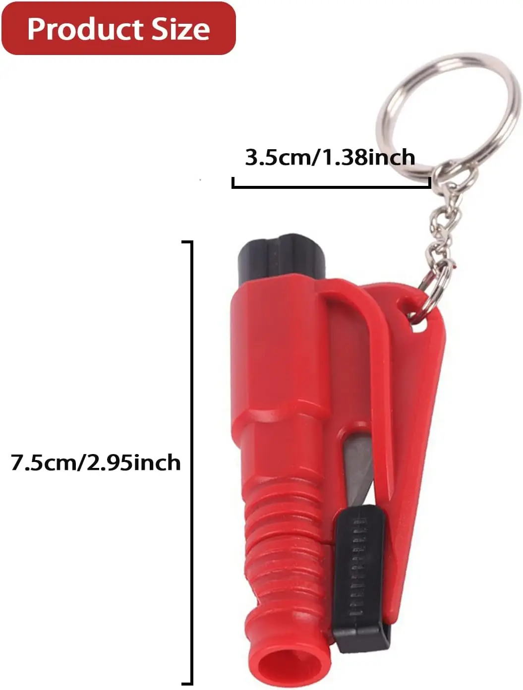 8Pcs Car Window Breaker Tool Keychain 3in1 Glass Breaker and Seatbelt Cutter Survival Whistle Emergency Keychain Car Escape Tool