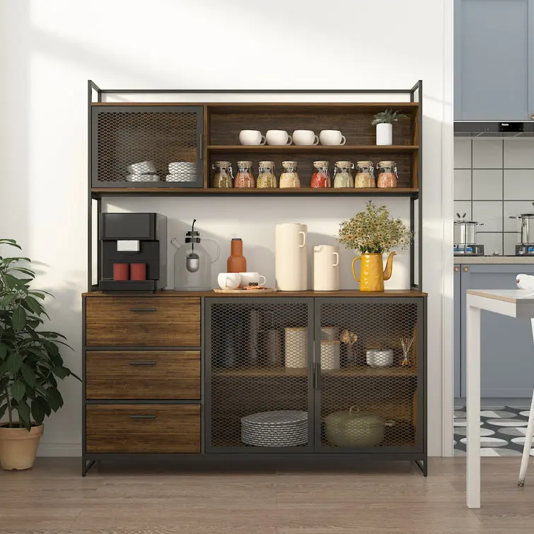 

Stylish Tall Kitchen Cabinet With Large Storage For Dining Room