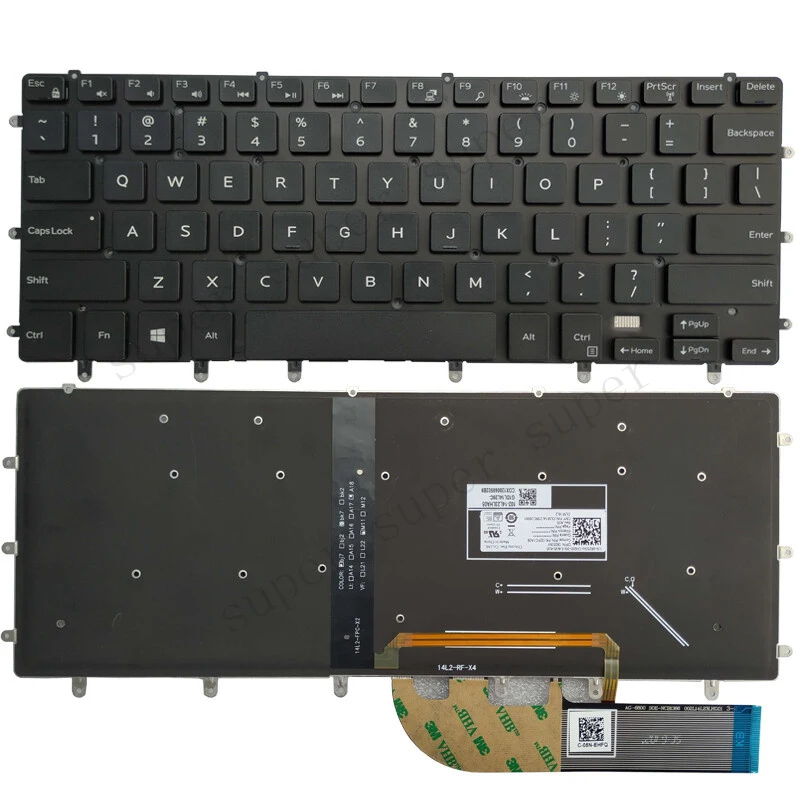 S+   For Dell XPS 9550 9560 9570 7558 7568 7590 P56F M5510 US Backlit Keyboard GDT9F