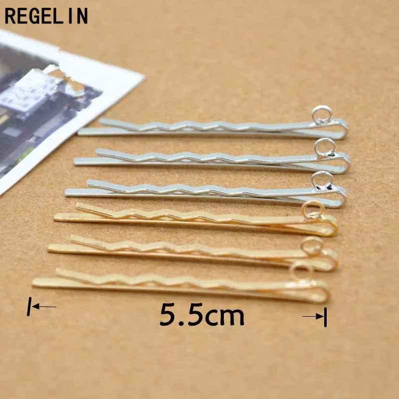 REGELIN Clip Hairpin One Word With Loop Folder Containing Hairpin Hair Clips 20 Pcs/lot 5.5cm Jewelry Findings & Components
