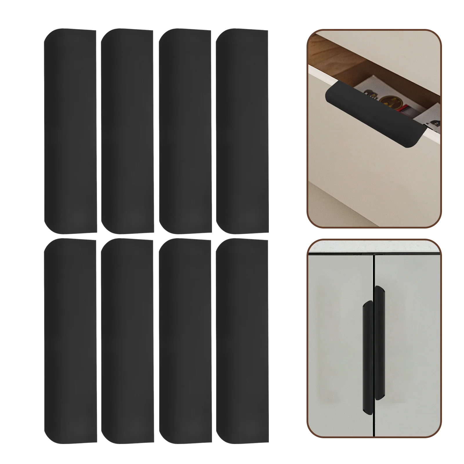 

10Pcs Concealed Cabinet Drawer Pulls Hidden Finger Edge Handles Kitchen Door Pulls Aluminum Alloy Black Concealed Door Handles
