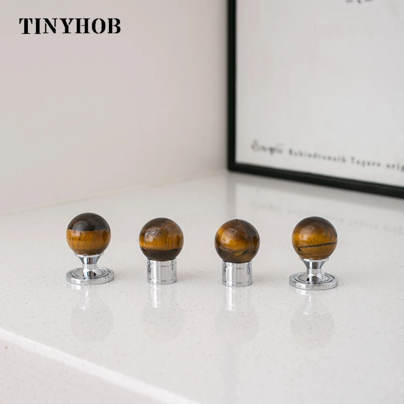Tinyhob Luxury /Brass+ Ball Crystal Cabinet Knobs Cupboard Handles Furniture Hardware Drawer Pull Kitchen Accessories 128mm