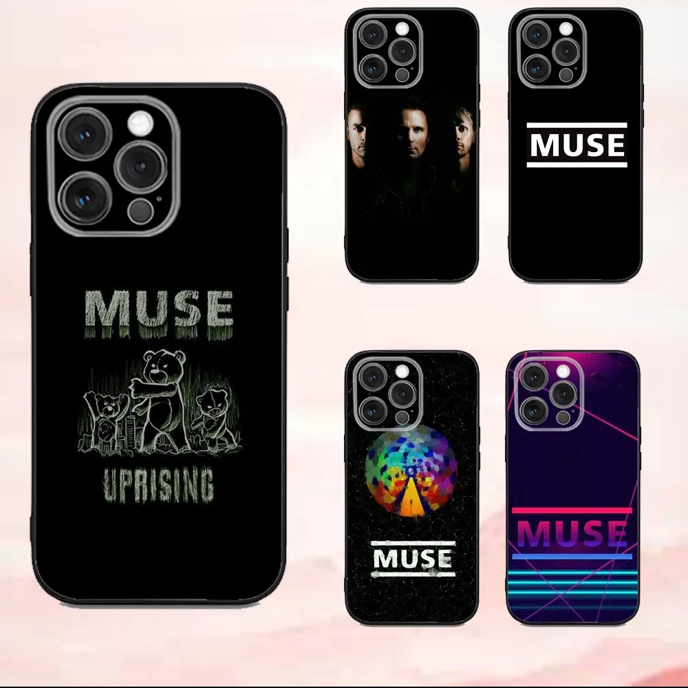 

M-Muse Band Phone Case For iPhone16,se4,15,14,13,12,11,Pro,X,XS,Max,XR,Plus,Mini Soft Black Cover
