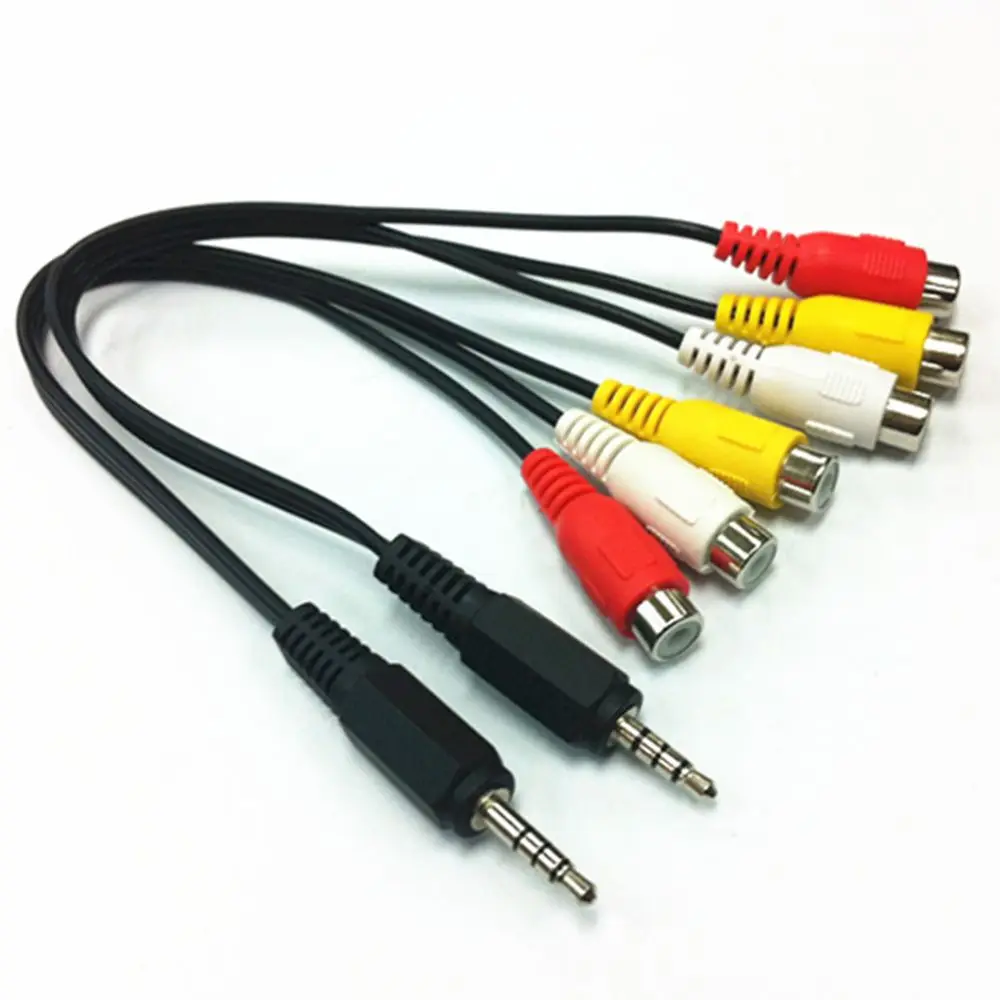 내구성이 뛰어난 오디오 스테레오 잭 케이블, 비디오 수-암 3.5mm 미니 AV to 3 RCA 어댑터 케이블 코드, TV DVD 커넥터용