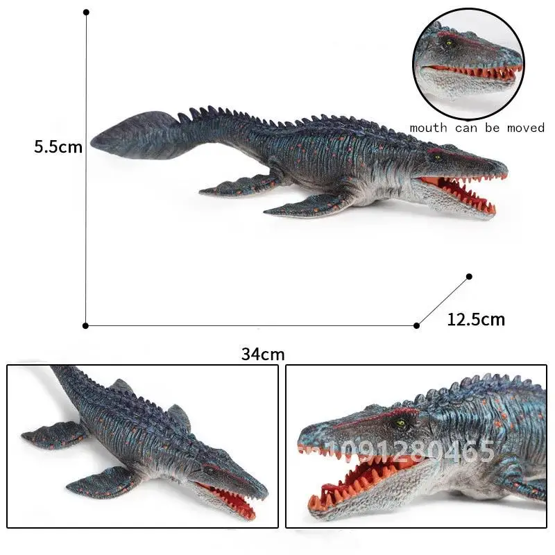 Simulazione calda Dinosauro Realistico Mosasaurus Action Figures Animali marini Collezione di modelli Giocattolo educativo per bambini