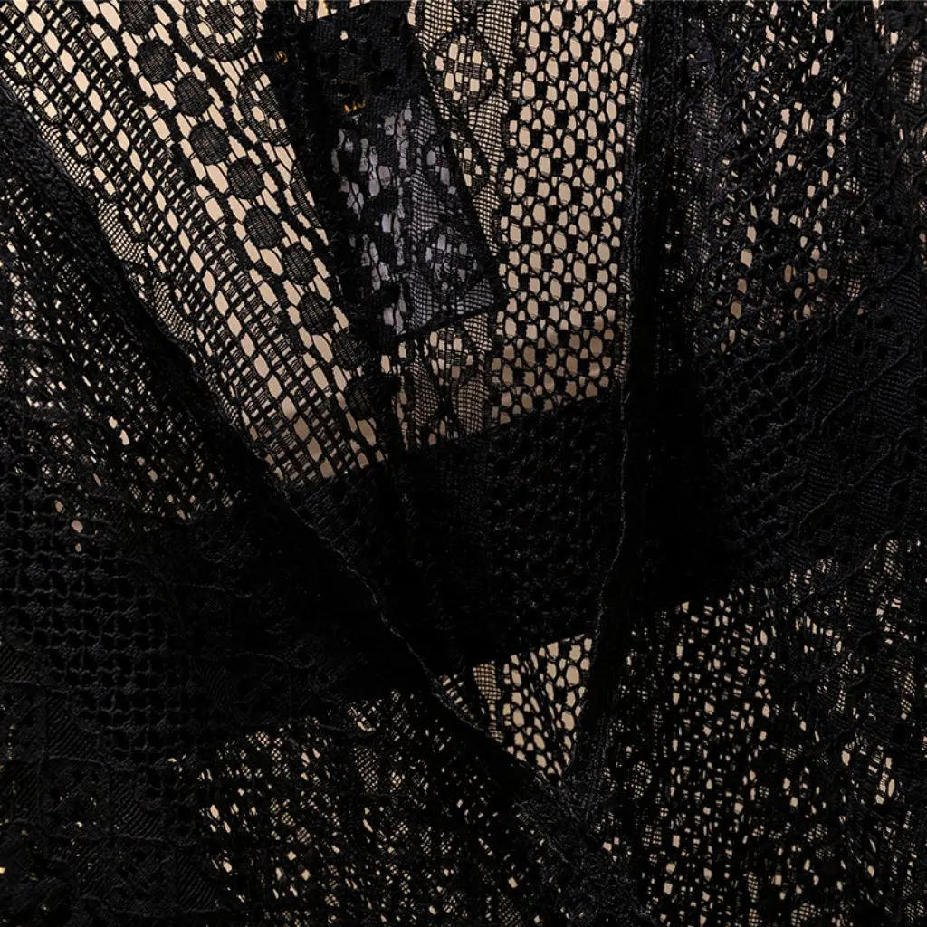 Deformed Summer Shawl with Sling Skirt Outer Lace Cardigan Blouse Women's plus size Thin Sunscreen Top