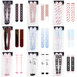 Japanische Cartoon Knies trümpfe für Frauen Bogen Süßigkeiten Kaninchen rosa Mädchen lange Röhre sexy niedlich süß Lolita Oberschenkel Strümpfe Cosplay