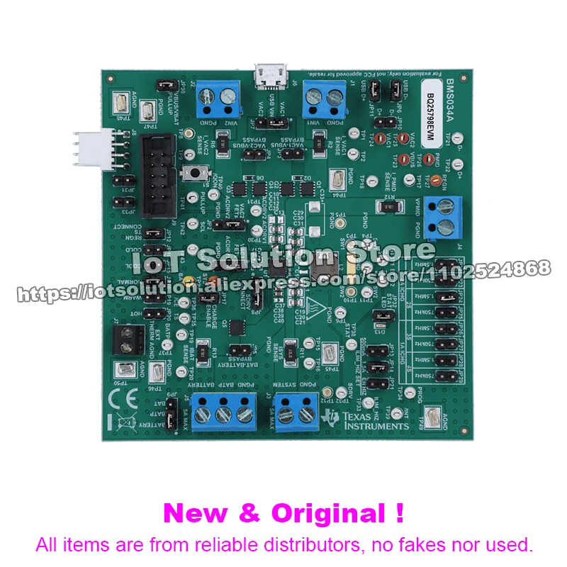 BQ25798EVM BQ25798 evaluation module I²C controlled, 1- to 4-cell, 5-A buck-boost charger, dual input and MPPT