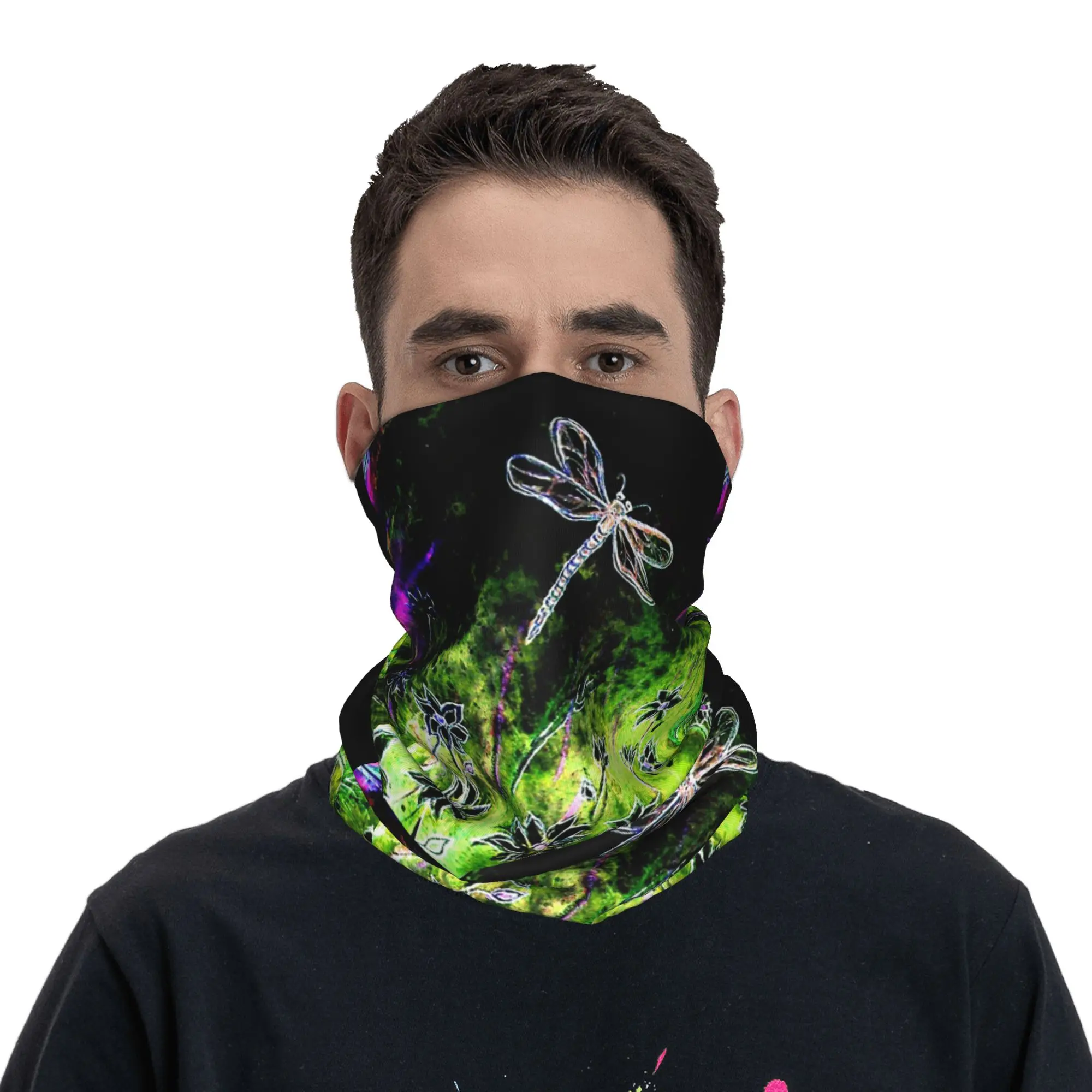 Angel Dragonfly Bandana Neck Gaiter Printed Mask Scarf Warm Headband Outdoor Sports For Men Women Adult