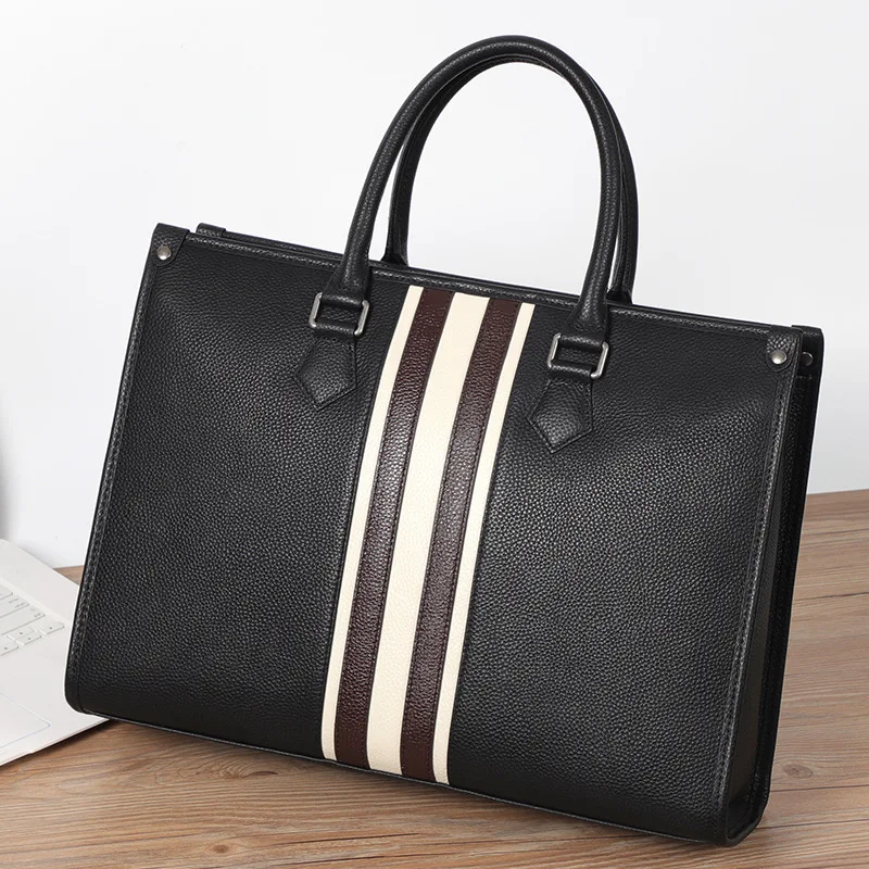 New Fashion Trend Men Shoulder Bag Crossbody Bag Handbag PU leather Simple Business Casual Briefcase