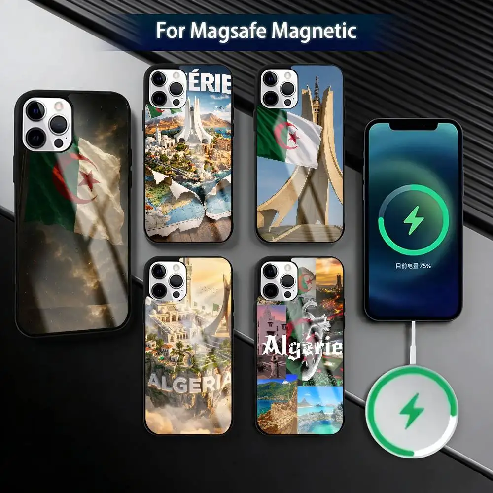 Algeria F-Flag  Phone Case For iPhone17,16,15,14,13,12,11 Plus,Pro Magnetic with Magsafe Wireless Charging