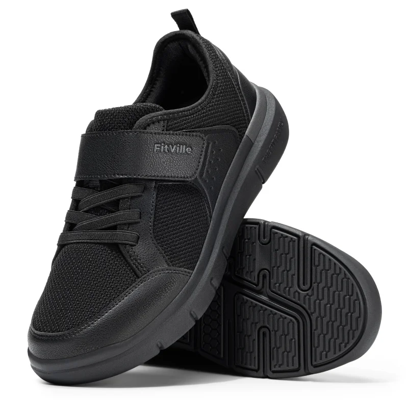 

Мужские дышащие повседневные кроссовки FitVille Wide для диабетиков: легкие, нескользящие, для опухших ног и длительного стояния