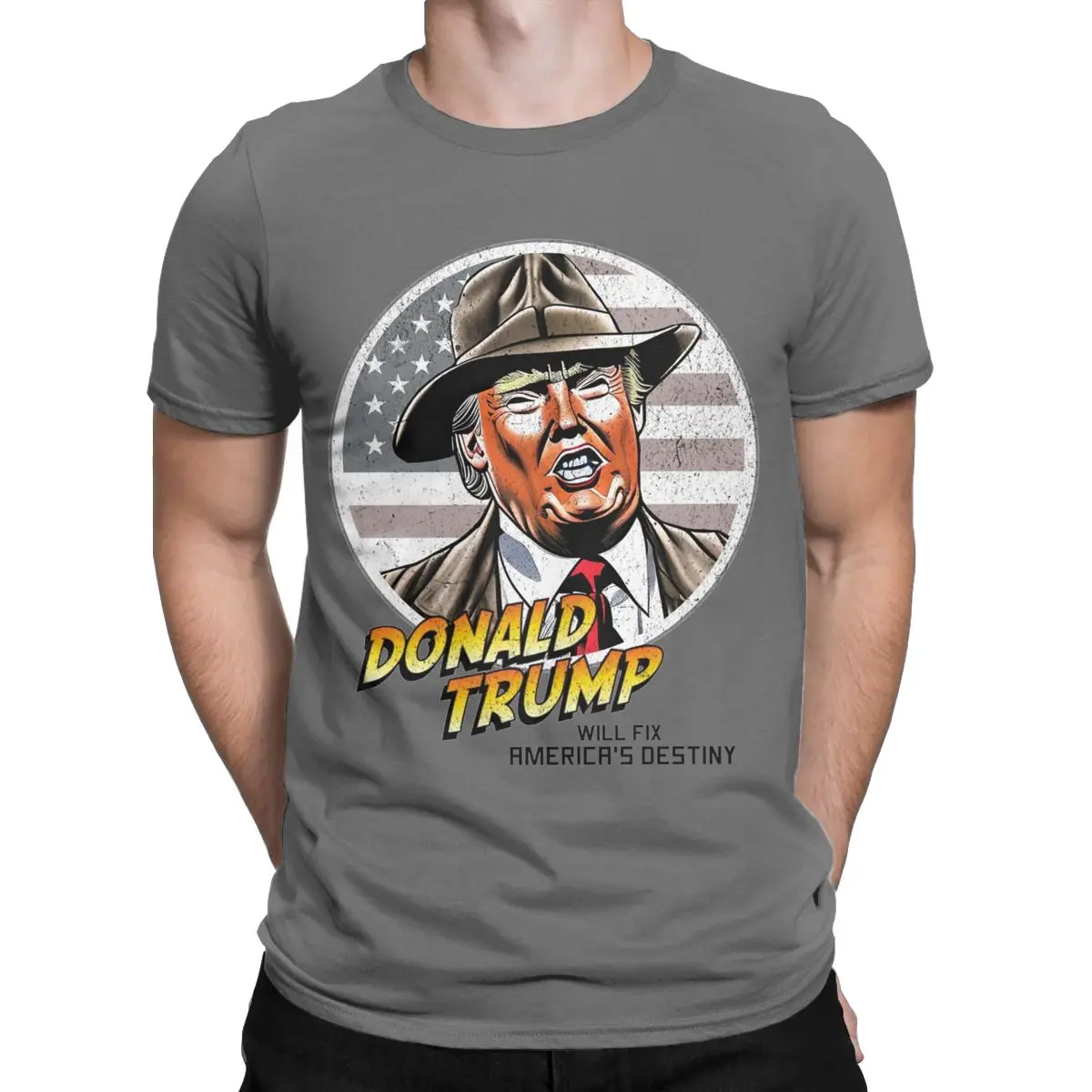 Donald Trump Will Fix America's Destinys 2024 Men T Shirt Funny Tees Short Sleeve O Neck T-Shirt Pure Cotton Party Clothing