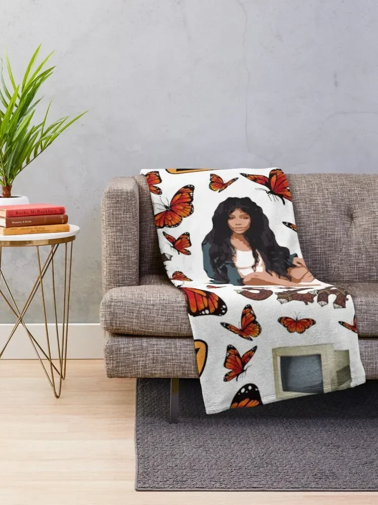 SZA Fan Pack All Over Pattern Throw Blanket Luxury Designer For Baby Thins Blankets