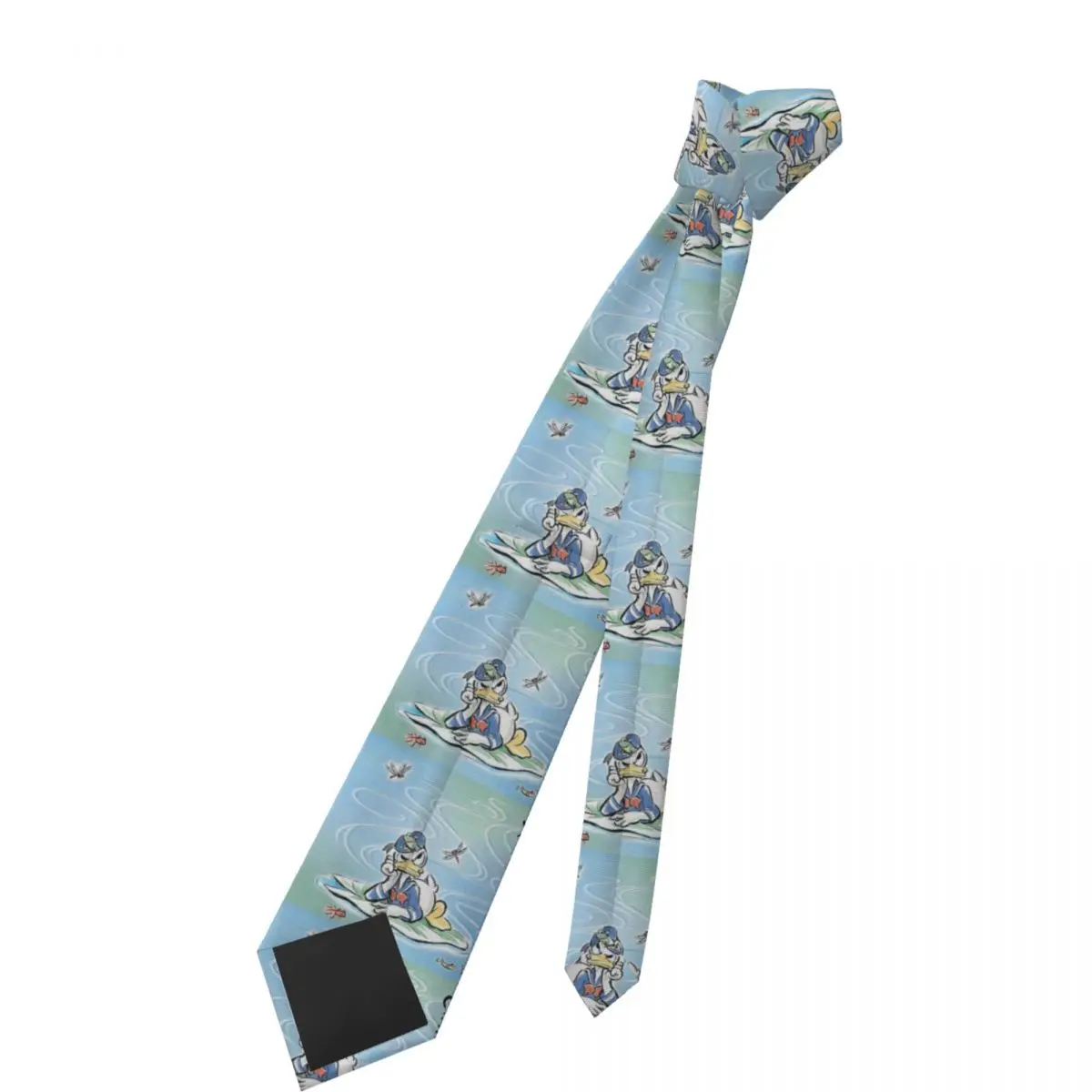 Personalized Donald Duck Anime Cartoon Neckties Men's Silk Comic Neck Tie for Wedding