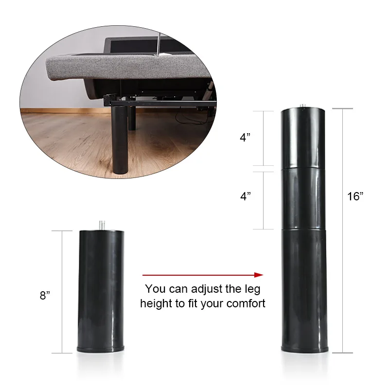 Electric Adjustable Bed Base with Safety Lock Button Modern Design Foldable Feature for Senior Citizens Home Furniturepromote sa