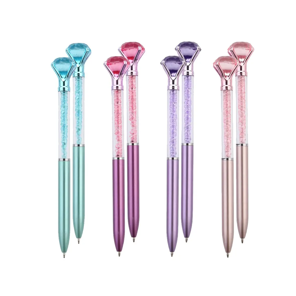 

8Pcs Diamond Pens Large Crystal Bling Black Ink Ballpoint Pens Gift for Office School Students