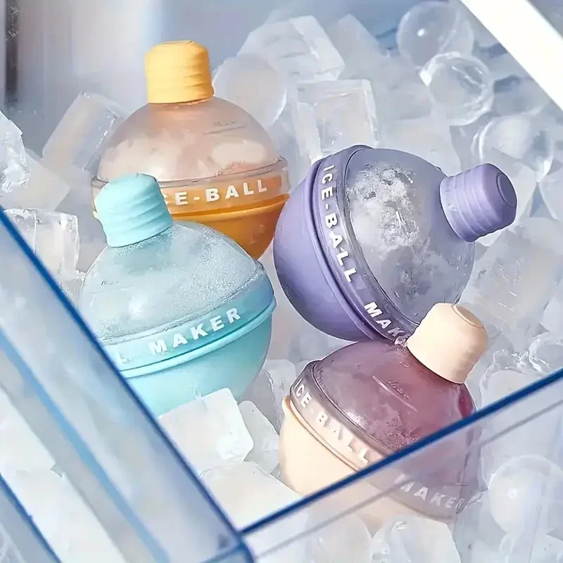 4pcs Silicone Ice Ball Molds Reusable Spherical Trays for Beverages Father's Day, Any Occasion Beverage Cooling Ice Cube Tool
