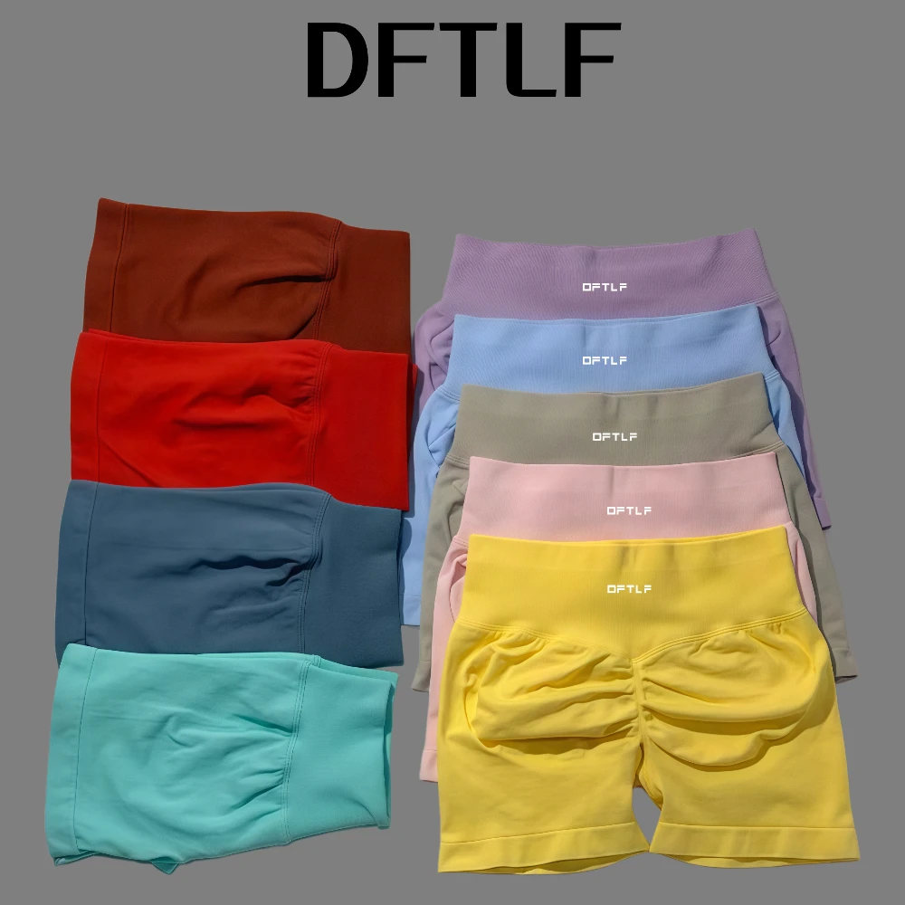 DFTLF Women High Waist Yoga Shorts Scrunch Butt Lift Workout Short Squat Proof Fitness Gym Running Sports Push Up Athletic Leggi