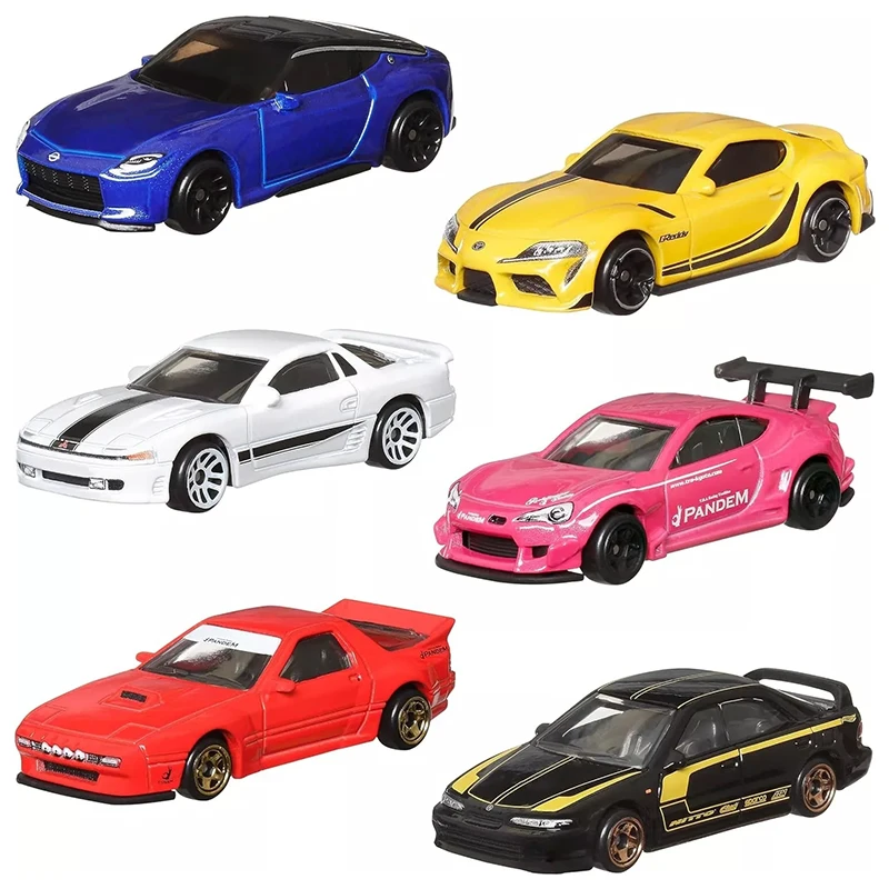 2024 Hot Wheels Street Of Japan JDM Multi Pack 6-Car Set Nissan Z Mazda RX7 Toyota GR Pandem 1/64 Diecast Cars Model Toy HRX54