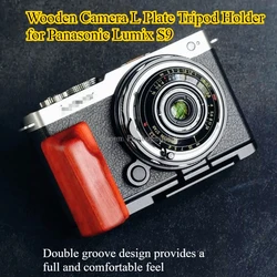 Wooden Camera L Plate Arca Swiss Tripod Holder Handle Grip for Panasonic Lumix S9 S-9 Bracket Quick Release Plate Base 모니터암