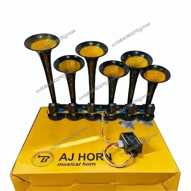 

Six Tube 36 Tone 12V/24V Car Music Horn Truck Electronic Control Air Horn Metal Tube Music Air Horn Belt