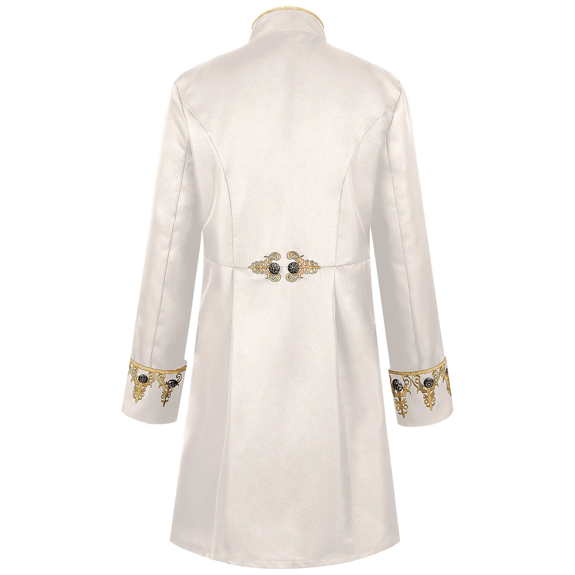 معطف رجالي جديد للهالوين بلون واحد، تصميم عصري بطابع ستيم بانك، ياقة عالية، زي أداء بأكمام طويلة، قصة ضيقة، ماركة صينية #1