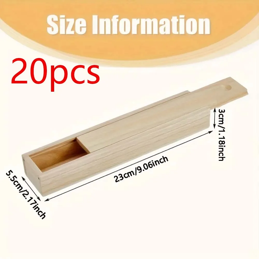 Juego de 6/12/20 piezas de caja de almacenamiento de regalo de madera Rectangular con cubierta deslizante, caja de madera en blanco adecuada para el Día de San Valentín, cumpleaños