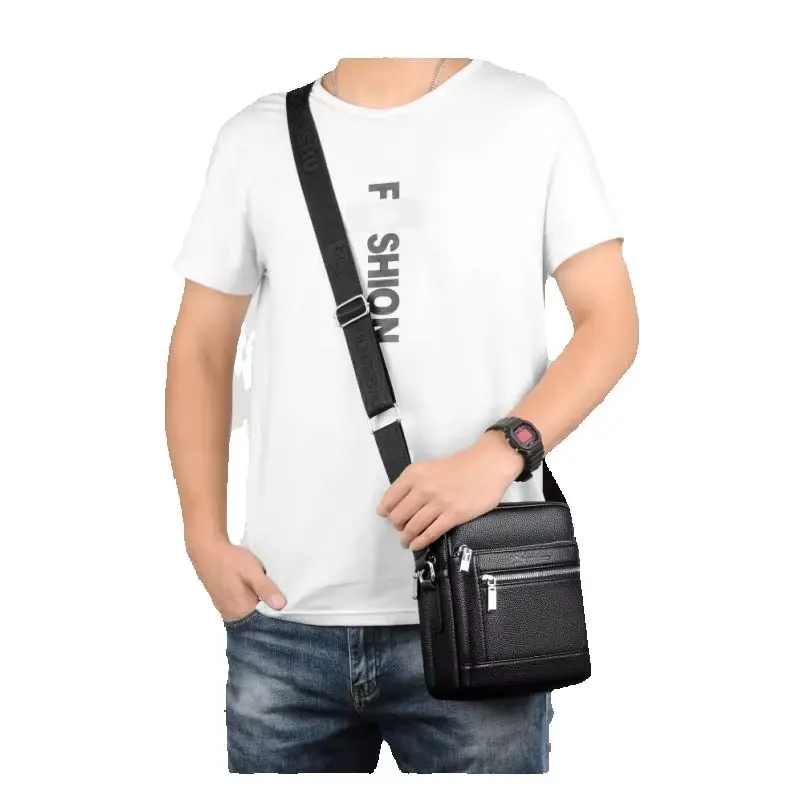 Men's Large Capacity Fashion Shoulder Bag Trendy Casual Multi-Layer Crossbody Small Daily Use Pack