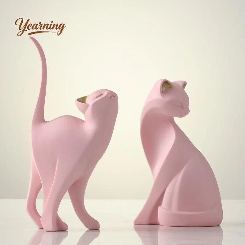 

Nordic Style Pink Cat Ornament for TV Cabinet Entryway Hallway Wine Cabinet Home Decor Room Makeover Artistic High End