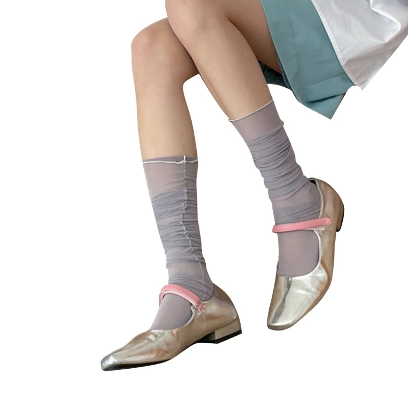 Legging doux lisse couleur unie, chaussettes longues d'hiver quotidiennes pour l'école le bureau