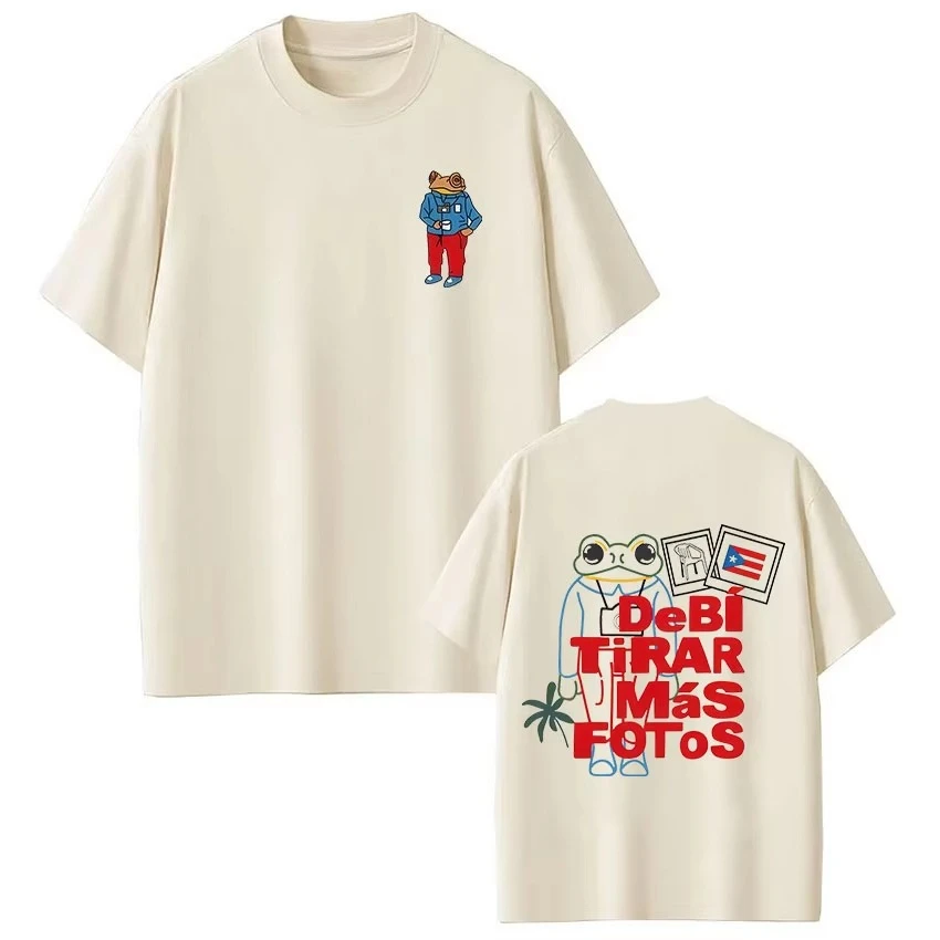 2026 Summer Hot Sale Rapper Bad Bunny T-shirt Debi Tirar Mas Fotos DTMF World Tour T Shirts Men Women Fashion Vintage T-shirt