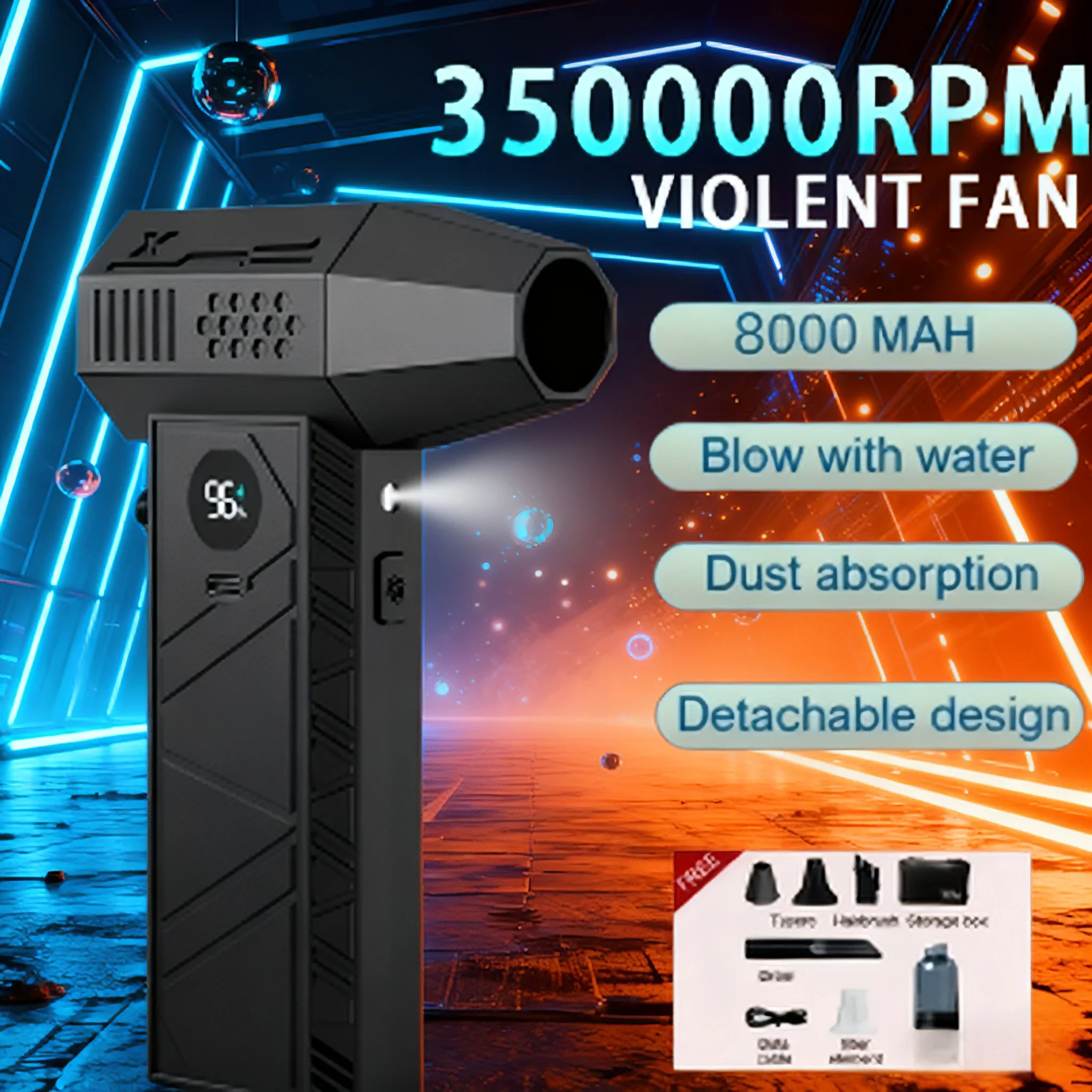 

⚡ C6Pro "Wind Cannon Pro" | 350K RPM 58m/s Brushless Turbo Jet – 2-in-1 Blower Vacuum (Type-C)