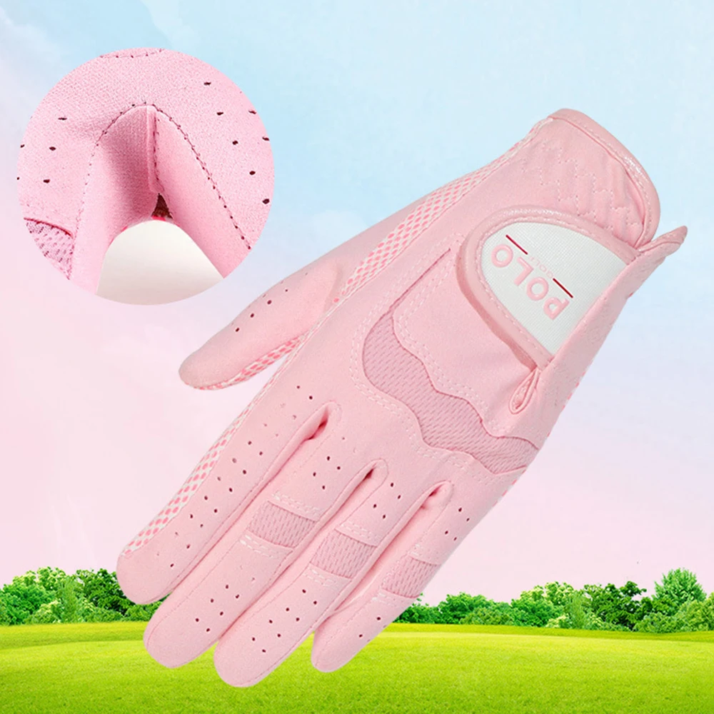 

PGM Women's Golf Gloves Left Hand Right Hand Sport High Quality Nanometer Cloth Golf Gloves Breathable Palm Protection