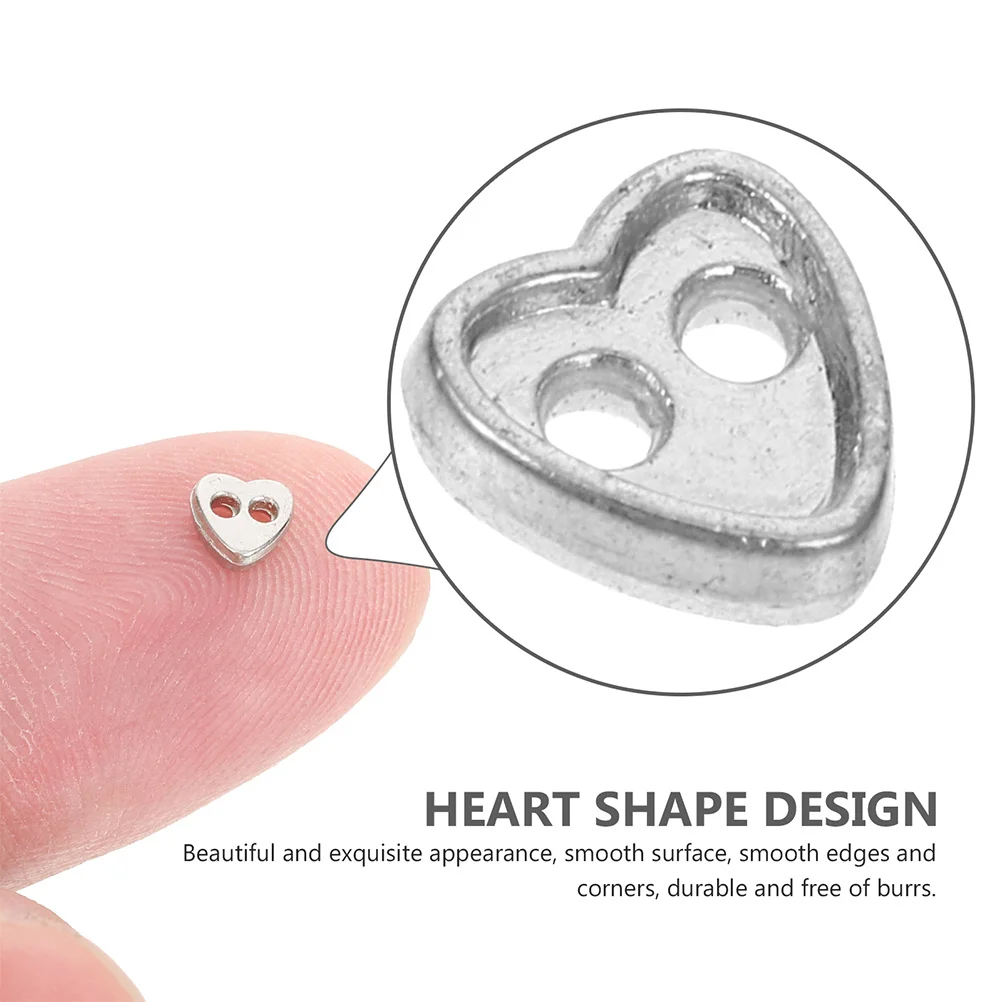 150 قطعة من أزرار سبيكة صغيرة على شكل قلب، مستلزمات خياطة ذاتية الصنع لتزيين الملابس، أزرار قلب صغيرة، مواد ذاتية الصنع