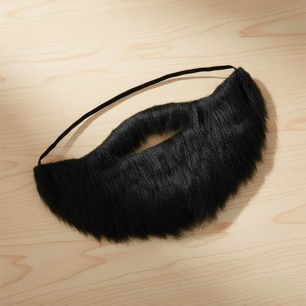 Simulated Halloween Artificial Semicircular Beard Brown/Black with Elastic Strap Cosplay Mustache Casual Role-Playing Full Beard