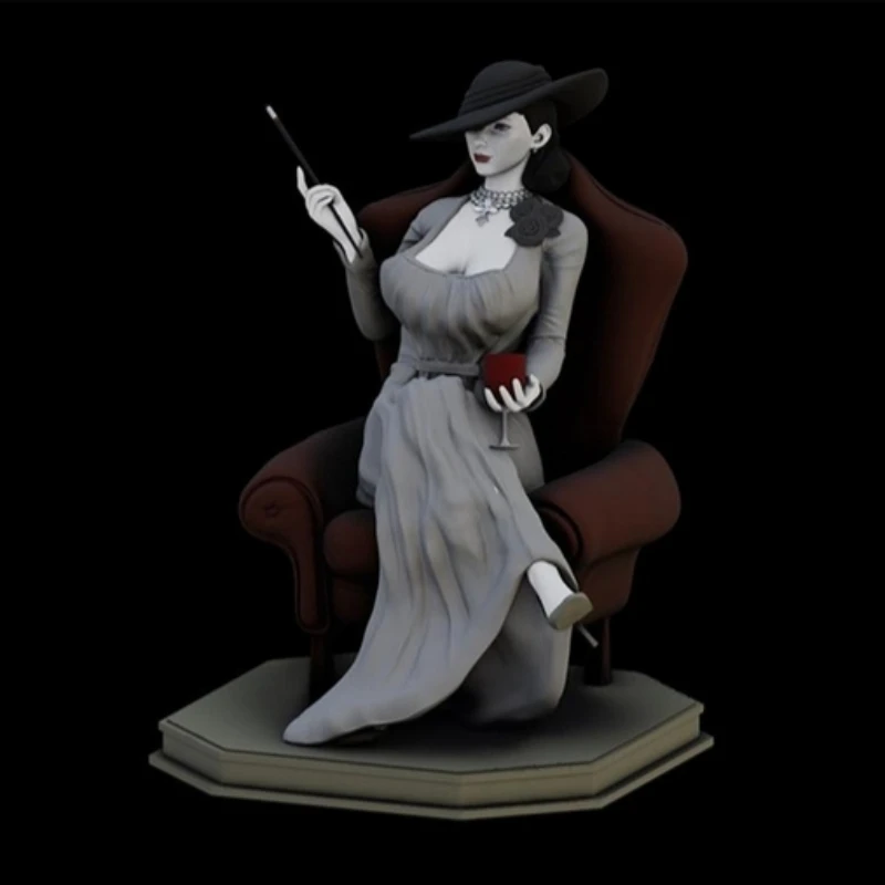1/24 Scale DieCast Resin Figure Model Kit Horror Survival Game Lady Villain NSFW Miniature Toy Unassembled Unpainted DIY Diorama