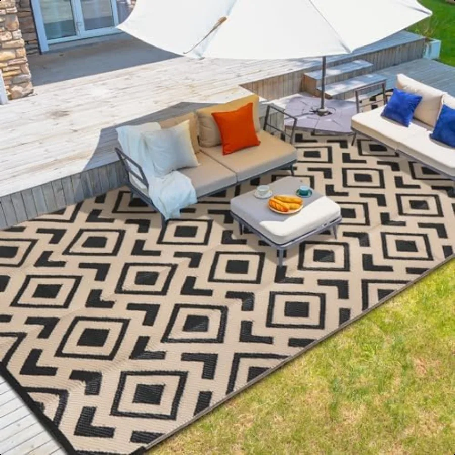 

Outdoor Rug 8x10ft Waterproof Reversible Mat Indoor Outdoor Rugs Carpet Small Area Rug Plastic Straw Rug for Patio Deck Balcony